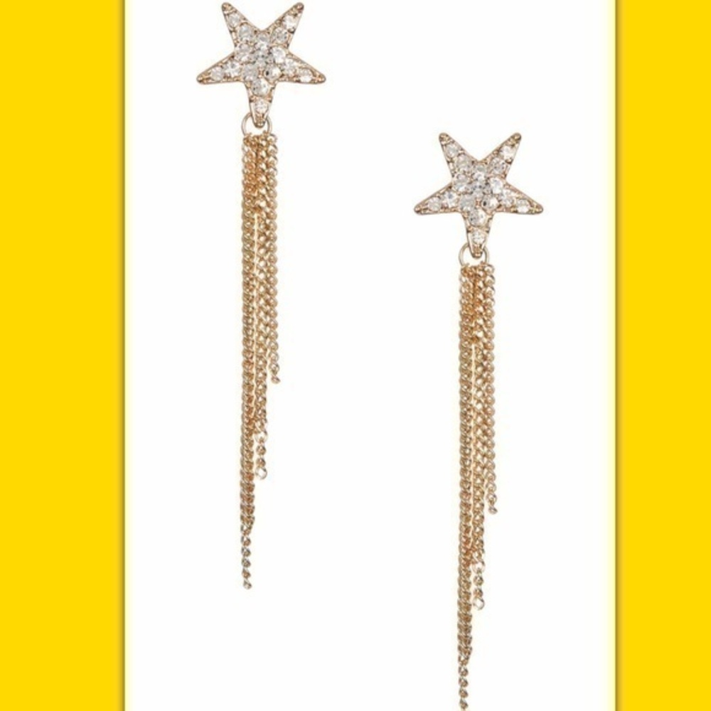 (N28) New T&J Stunning STARS TASSELS EARRINGS JA3-1
